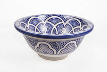 Lavabo da appoggio marocchino Fatima blu - Lavabo 42 x 18 cm - Lavabo modello arabo per bagni Toilette Bagno per gli ospiti