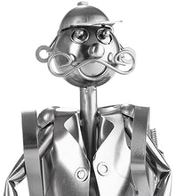 Brubaker Portabottiglie dal Design Ciclista - Scultura in Metallo con Biglietto d'auguri
