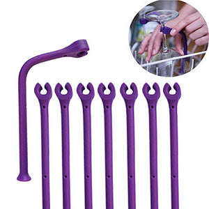 YouU - Supporto per bicchieri da vino, in silicone, per lavastoviglie, 8 pezzi, colore: lilla