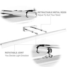 Klighten Lampada da specchio a LED 24W Lampada da bagno, Bianco freddo 5500K Lampada da parete IP44 Lampada da bagno a specchio acciaio inox 100CM