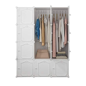 Locker Armadio Armadio Armadio 2-Hanging Organizer di Plastica Wtihdoor Gitter Scaffali Abbigliamento Combinazione Home Camera Bianca MUMUJIN (Size : 111X47X147CM)