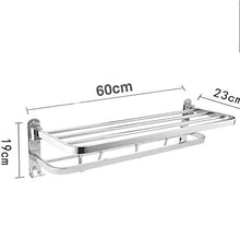 WLVG Portasciugamani per Bagno a Parete, portasciugamani in Acciaio Inox con Barre portasciugamani, portasciugamani a Parete, mensola portasciugamani, 60 cm