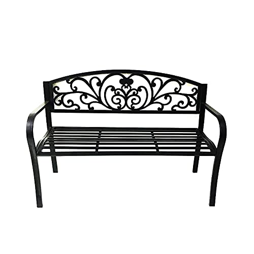 Panchina Schienale Decorato - 129x50x91 cm