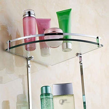 YF-SURINA Organizzatore ordinato Mensola angolare Triangolo Bagno Parete in rame Placcatura cromata Ripiani portaoggetti trasparenti spessi Foratura 25 cm Yueb Aabc
