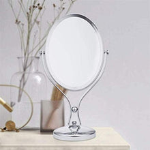 LBWARMB Trucco Specchio con luci Trucco Desktop Mirror ingrandimento 1x e 5X 360 ° Ruota-Simple Desktop Doppio Specchio for Bagno Camera da Letto rasatura Specchio d'Argento