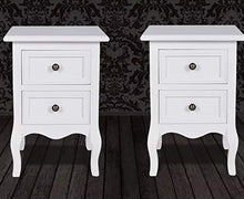 Cassettiera ausiliare con 2 cassetti, 2 pezzi, comodino da notte, stile nordico per camera da letto, colore bianco, 34,5 x 30 x 49 cm