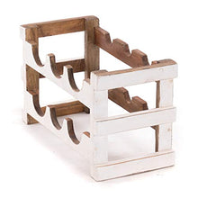 DESIGN DELIGHTS RUSTIKALER - Portabottiglie in legno, 6 bottiglie, 39 x 26 x 20 cm (larghezza x altezza x profondità), colore: 06 bianco
