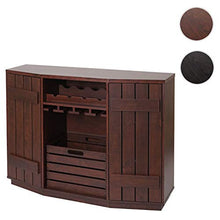 Mendler Portabottiglie Mobile per Vini HWC-F67 40x120x89cm Legno MDF Scuro Noce