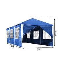 Hengda - Tenda da Giardino, 3 x 9 m, con Pannelli Laterali, Protezione UV, Struttura in Acciaio Verniciato a Polvere, per Matrimoni, Giardini, Feste