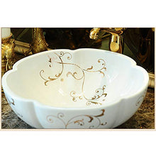 lilili Lavabo da Appoggio Lavandino del Bacino del Controsoffitto for Bagno in Porcellana Bacino Artistico for Lavabo (Color : One Set)