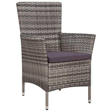 Festnight- Mobili da Giardino in Rattan, Set da Pranzo da Giardino 13 pz in Polyrattan e Vetro Grigio