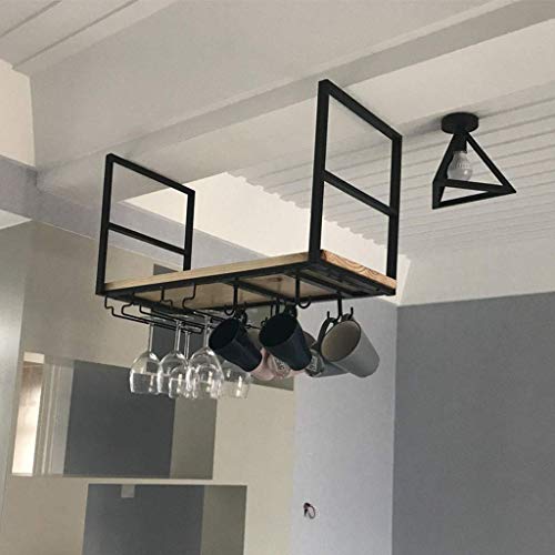 KELITINAus Coppa Display Vino Supporto Regolabile Altezza Del Soffitto Vino Rack Decorazioni Shelf Drink Wine Dispenser Wine Enthusiast Pranzo Rack Di Stoccaggio Metallo Legno Calici Di Vetro Home De