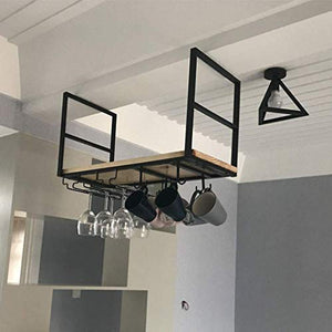 KELITINAus Coppa Display Vino Supporto Regolabile Altezza Del Soffitto Vino Rack Decorazioni Shelf Drink Wine Dispenser Wine Enthusiast Pranzo Rack Di Stoccaggio Metallo Legno Calici Di Vetro Home De