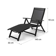 blumfeldt Pomporto Lounge - Sdraio da Giardino, Sedia a Sdraio, Superficie: 173,5 x 51 cm, Schienale Regolabile in Altezza in 7 Punti, Base Idrorepellente, ComfortMesh, Pieghevole, Antracite
