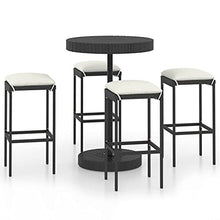 vidaXL Set Bar da Giardino 5 pz con Cuscini Polyrattan Nero