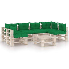 SKM Set Divani da Giardino Pallet 7 pz con Cuscini in Legno di Pino (157.2kg)