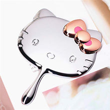weichuang Trucco specchio luce Piccolo mini formato Kitty Specchio In Metallo Con Sacchetto di Pelle Portatile Trucco Specchio Portatile Vanity Mini Specchio Trucco specchio