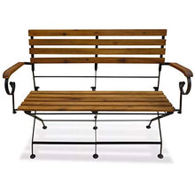 GOTOTOP Panchina da Giardino in Legno Massello d'Acacia 112 x 46 x 85 cm Panchina da Giardino Pieghevole Panchina da Esterno Stile Rustico Nostalgico