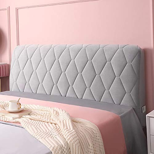 WEDSFC CopritestatLettMatrimoniale/SingolImbottitElasticBianco/GrigiPremiuCoperturTestatLettFoderElasticProtezionDecorazionCamerLettAntipolverCover