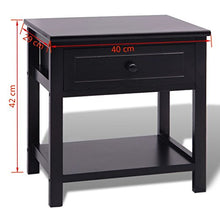 Comodino con Cassetto, Comodino in Legno, Comodini da Notte con Cassetto e Ripiano Organizzatore da Letto Comodini da Salotto, per Camera Da Letto, Moderno, Nero, 40x29x42cm
