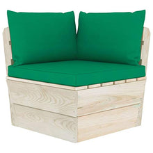 SKM Set Divani da Giardino su Pallet 5 pz con Cuscini Legno Abete (82.2kg) Verde-3473