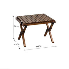 Tavolo pieghevole per esterni in legno di faggio, tavolo da campeggio quadrato in legno, tavolo da giardino, terrazza, 60 x 45 cm, adatto per attività all'aperto e all'aperto