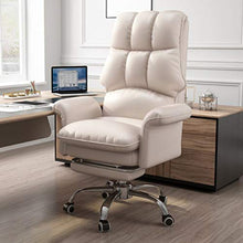 Ergonomico Sedia Gaming Ufficio Computer Sedie da Girevole Ergonomica Poltrona di inclinazione Cuscino Lombare in Pelle PU 1 Pezzo Adatto per Giocare,Bianca