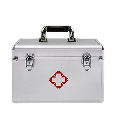 Xu Yuan Jia-Shop Scatola per Medicinali Box Medica, First Aid Box, Household Medicina Storage Box, First Aid Box Box Bagagli, Piccolo Storage Box, Portatile, Argento Contenitore per Medicinali