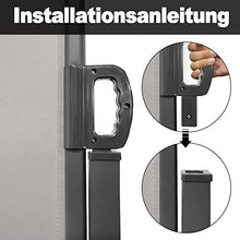 Aufun Doppia Tende da Sole paravento Laterale Retrattile 180 x 600 cm in Poliestere Tende da Sole Laterale Estensibile per Balcone Terrazza Giardino Campeggio, Grigio