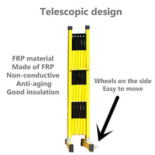 FMXYMC Barricata Pieghevole, Barriere stradali Portatili, Recinzione Mobile Retrattile con Ruote, Materiale Isolante in Acciaio Inossidabile, Giallo e Nero,1.2x6m