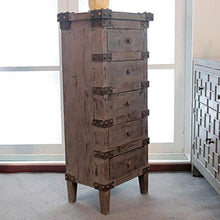 QKJD Armadi di Portico Paese Americano da Pranzo Retro armadi in Legno Retro Vecchio Multi-Layer cassetto armadietto di stoccaggio mobili 50x35x115CM