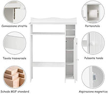 COSTWAY Mobile per Lavatrice, Scaffale Sopralavatrice Salvaspazio, Armadio Lavatrice Bianco, 75,5 x 19,5 x 106 cm