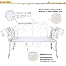 Panchina per terrazza da parco Panchina per il tempo libero da esterno, Panchina da giardino in ghisa resistente alle intemperie, Panca da 2-3 posti con schienale e braccioli, Panchina decorativa in