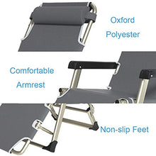 SHUAIIJUAN Sedia per il tempo libero domestico Pieghevole sedia di svago |per Patio Beach Pool Camping |Sdraio da spiaggia reclinabile esterna del giardino Sedia con cuscino Max.250kg - Grey