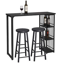 WOLTU Set Mobili da Bar Tavolo con 2 Sgabelli Alti Bancone per Cucina in Acciaio Legno BT26sz+BH130sz-2