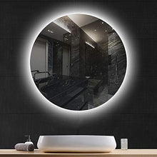 DELM Specchio da Bagno da 70 cm Illuminazione a retroilluminazione a LED Tondo Frameless Specchio da Parete Decorativo