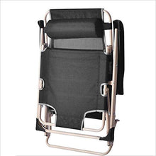 Generic Brands Sedia Pieghevole utile/Letto Pieghevole Sedia di Design in Alluminio Portatile Casual Moderna Nera