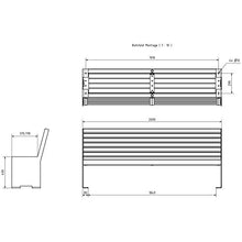 Panca da giardino Novalis con schienale in acciaio inox levigato, larice oliato