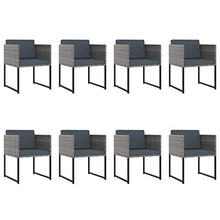 vidaXL Set Pranzo da Giardino 13 pz con Cuscini in Polyrattan Grigio