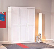 InHouse srls Magnus Armadio 3 Ante con Ripiani. Dim.140X55X190H Pino Massello Verniciato Ad Acqua Bianco. Articolo in Kit.