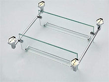 GJJSZ Tutti Gli scaffali da Bagno a Due Piani in Vetro Rame/portaoggetti da Bagno,placcatura cromata,mensola da Bagno 43 * 37,8 cm punzone a Parete