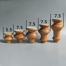 Piedi da cucina a forma di zucca in legno massiccio, per comodini da cucina, per comò divano o poltrona, ottomani, confezione da 4 (colore di legno, dimensioni: 8 cm)