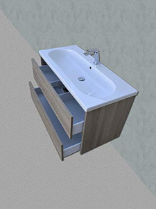 Yellow shop - Mobile Bagno sospeso Althea Roy 120 Legno con lavabo Specchio LED Varie Colorazioni (Quercia Naturale (Mobile + lavabo))