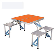 Tavolo Pieghevole Giardino Campeggio Portatile Tavolo Pieghevole Portatile Con 4 Sedia Per Barbecue Da Picnic All'aperto Tour Pieghevole Tableware Tableware Garden Pieghevole Desk ( Color : Orange )