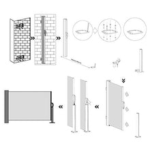 SONGMICS Tenda Laterale 180 x 350 cm (A x L), per Balcone e Terrazzo, Protezione Privacy, Parasole, Separatore, Beige GSA185E