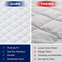 Sunshine Comforts - Coprimaterasso trapuntato per letto king size, facile da pulire, 30 cm di profondità, anallergico e antiacaro (King)