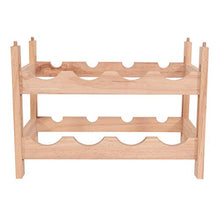COSTWAY Cantinetta Portabottiglie a 2 Ripiani per 8 Bottiglie, Portabottiglie da Vino in Legno, 43 x 25 x 31 cm