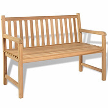 SHENGFENG Panca da giardino, in legno di teak, panca per sedersi, panca da esterno, 120 x 62,5 x 90 cm