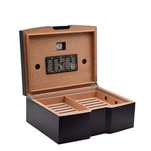 BINGFANG-W A Forma di U Arco di Pura visualizzazione Nero Opaco Retro Design Cedar Cigar Box igrometro Cigar Humidor