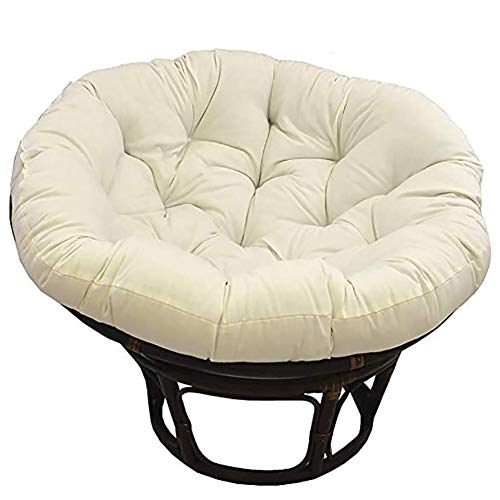 lovehouse Overstuffed Cuscino per Sedia Papasan,100% Cotone Tondo Cuscino per Sedile Cuscinetto,All'aperto Patio Cuscino Sedia Papasan Addensare,Amaca Swing Cuscino per Sedia-Beige 100x100cm